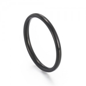 Simple Thin Design Fashion Wholesale Women Stainless Steel Ring - Black