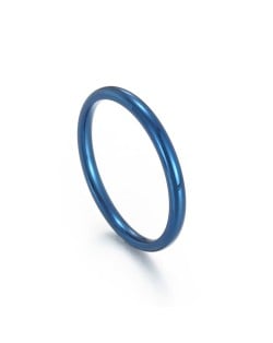 Simple Thin Design Fashion Wholesale Women Stainless Steel Ring - Blue