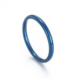 Simple Thin Design Fashion Wholesale Women Stainless Steel Ring - Blue