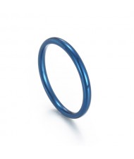 Simple Thin Design Fashion Wholesale Women Stainless Steel Ring - Blue