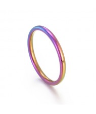 Simple Thin Design Fashion Wholesale Women Stainless Steel Ring - Colorful