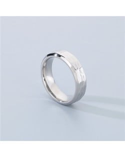 Simple Texture Design Fashion Wholesale Men and  Women Stainless Steel Ring - Silver