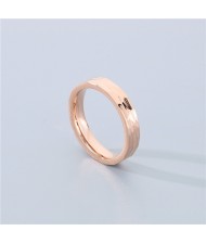 Simple Texture Design Fashion Wholesale Men and  Women Stainless Steel Ring - Golden