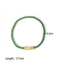 (11 Options) 1 Piece French Style Exquisite Cubic Zirconia Fashion Wholesale  Women Stainless Steel Bracelet