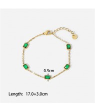 (11 Options) 1 Piece French Style Exquisite Cubic Zirconia Fashion Wholesale  Women Stainless Steel Bracelet