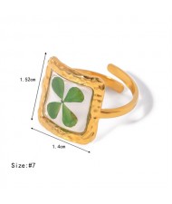 (5 Options) 1 Piece Vintage Flower Unique Design Fashion Wholesale  Women Stainless Steel Ring