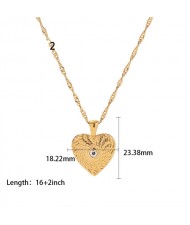(6 Options) 1 Piece Vintage Style Sun Round Heart Pendant Fashion Wholesale Women Titanium Steel Necklace