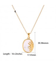 (6 Options) 1 Piece Vintage Style Sun Round Heart Pendant Fashion Wholesale Women Titanium Steel Necklace