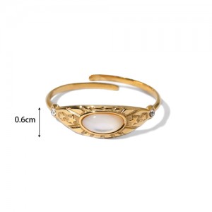 Vintage French Style Star Rhinestone Elegant Fashion Wholesale Women Stainless Steel Ring