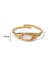 Vintage French Style Star Rhinestone Elegant Fashion Wholesale Women Stainless Steel Ring