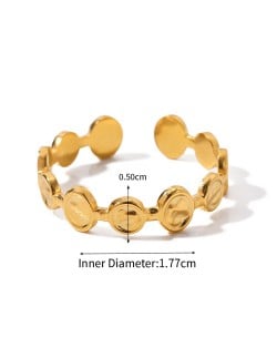 Vintage French Style Round Dot Design Fashion Wholesale Women Stainless Steel Ring