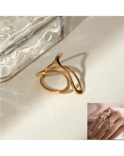 Punk Style Line Width Design Open-end Fashion Wholesale Titanium Steel Jewelry Women Stainless Steel Ring