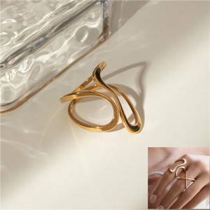 Punk Style Line Width Design Open-end Fashion Wholesale Titanium Steel Jewelry Women Stainless Steel Ring