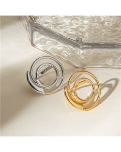(2 Options) 1 Piece Titanium Steel Jewelry Irregular Circel Design Fashion  Women Stainless Steel Ring