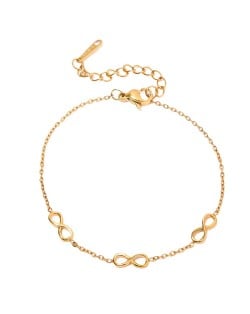 Well-madeTitanium Steel Jewrlry Fashion Infinite Symbol Wholesale Women Fashion Stainless Steel Bracelet
