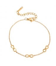 Well-madeTitanium Steel Jewrlry Fashion Infinite Symbol Wholesale Women Fashion Stainless Steel Bracelet