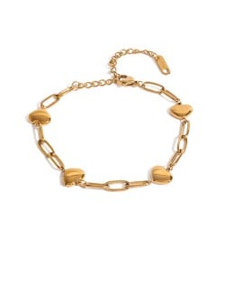 Titanium Steel Jewrlry Heart Thick Chain Fashion Wholesale Women Fashion Stainless Steel Bracelet