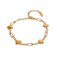 Titanium Steel Jewrlry Heart Thick Chain Fashion Wholesale Women Fashion Stainless Steel Bracelet