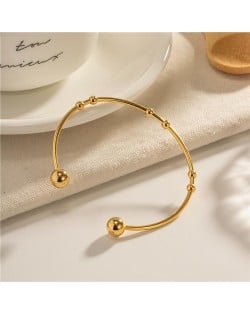 Titanium Steel Jewelry Retro Golden Open-end Bangle Fashion Wholesale Women Stainless Steel Bracelet