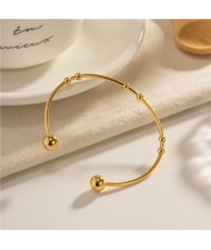 Titanium Steel Jewelry Retro Golden Open-end Bangle Fashion Wholesale Women Stainless Steel Bracelet