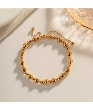 Titanium Steel Jewelry Big and Small Beads Chain Fashion Wholesale Women Stainless Steel Bracelet