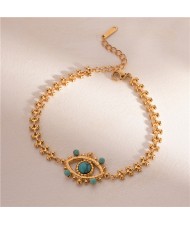 Titanium Steel Jewelry Blue Eye Lace Chain Fashion Wholesale Women Stainless Steel Bracelet