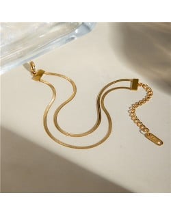 Titanium Steel Jewelry 18K Gold Plated Snake Chain Fashion Wholesale Women Stainless Steel Bracelet