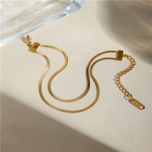 Titanium Steel Jewelry 18K Gold Plated Snake Chain Fashion Wholesale Women Stainless Steel Bracelet
