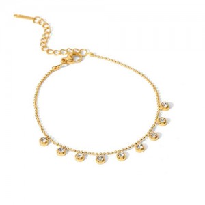 Titanium Steel Jewelry Cubic Zirconia Pendants Fashion Wholesale Women Stainless Steel Bracelet