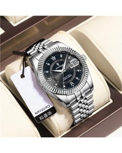 High Quality Stainless Steel Watch for Men Business Style Wholesale Fashion Quartz Men Watch - Silver Black