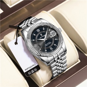 High Quality Stainless Steel Watch for Men Business Style Wholesale Fashion Quartz Men Watch - Silver Black