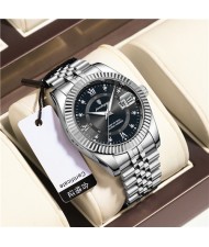 High Quality Stainless Steel Watch for Men Business Style Wholesale Fashion Quartz Men Watch - Silver Black