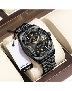 High Quality Stainless Steel Watch for Men Business Style Wholesale Fashion Quartz Men Watch - Black