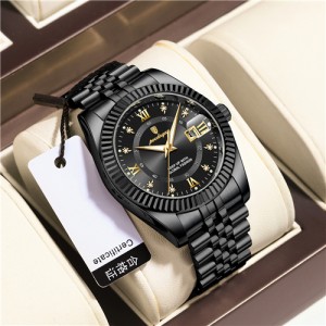 High Quality Stainless Steel Watch for Men Business Style Wholesale Fashion Quartz Men Watch - Black