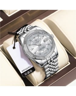 High Quality Stainless Steel Watch for Men Business Style Wholesale Fashion Quartz Men Watch - Silver