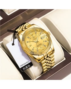 High Quality Stainless Steel Watch for Men Business Style Wholesale Fashion Quartz Men Watch - Golden