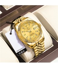 High Quality Stainless Steel Watch for Men Business Style Wholesale Fashion Quartz Men Watch - Golden