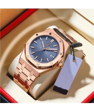 High Quality Stainless Steel Waterproof Watch for Men Heptagon Design Wholesale Men Watch - Blue