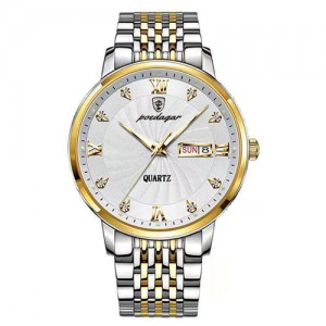 High Quality Stainless Steel Watch for Men Business Style Popular Wholesale Men Watch - Golden White