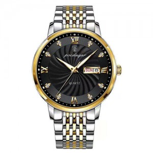 High Quality Stainless Steel Watch for Men Business Style Popular Wholesale Men Watch - Golden Black