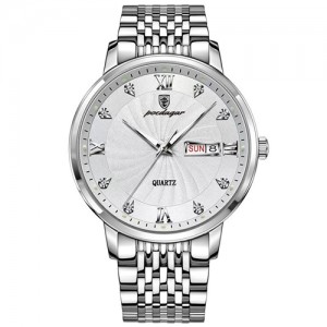 High Quality Stainless Steel Watch for Men Business Style Popular Wholesale Men Watch - Silver White