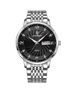 High Quality Stainless Steel Watch for Men Business Style Popular Wholesale Men Watch - Silver Black
