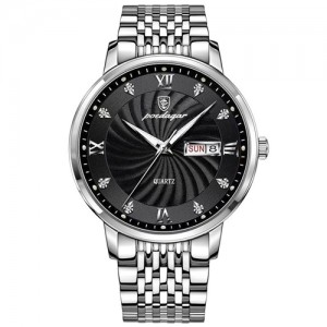 High Quality Stainless Steel Watch for Men Business Style Popular Wholesale Men Watch - Silver Black