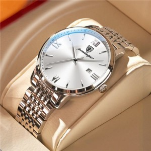 High Quality Simple Design Stainless Steel Watch for Men Fashion Wholesale Men Watch - White