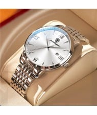 High Quality Simple Design Stainless Steel Watch for Men Fashion Wholesale Men Watch - White
