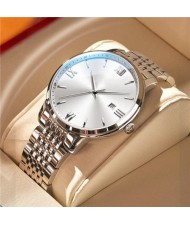 High Quality Simple Design Stainless Steel Watch for Men Fashion Wholesale Men Watch - White