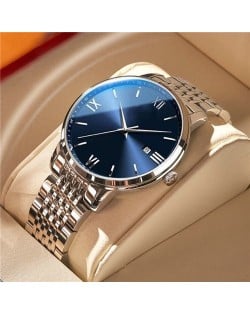 High Quality Simple Design Stainless Steel Watch for Men Fashion Wholesale Men Watch - Blue