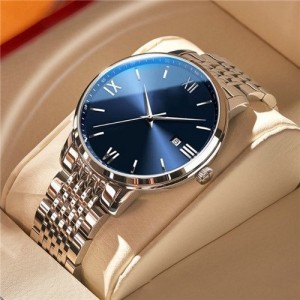 High Quality Simple Design Stainless Steel Watch for Men Fashion Wholesale Men Watch - Blue