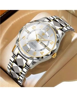 High Quality Simple Design Stainless Steel Watch for Men Fashion Wholesale Men Watch - Golden White