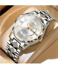 High Quality Simple Design Stainless Steel Watch for Men Fashion Wholesale Men Watch - Golden White